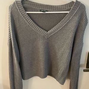 Gray crop sweater